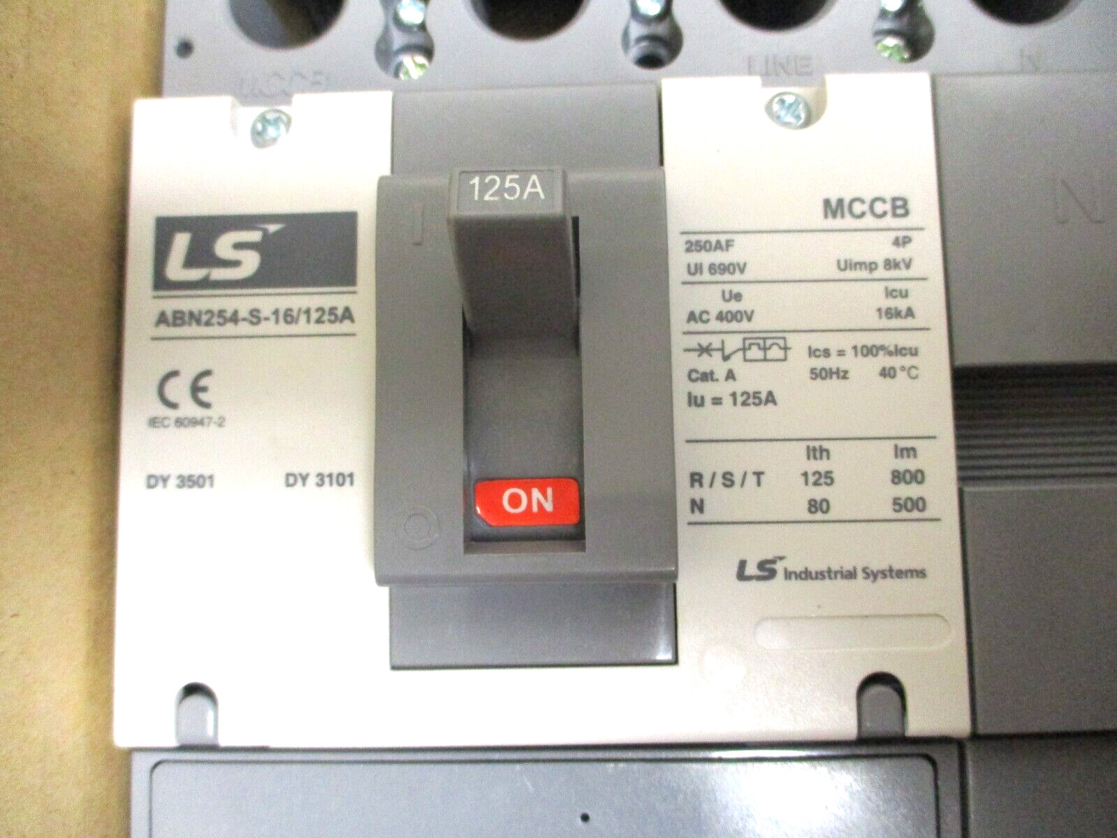 LS INDUSTRIES , ABN254-S-16/125A , MOLDED CASE CIRCUIT BREAKER , SURPLUS
