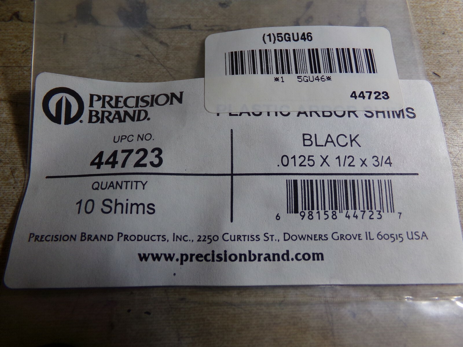 NEW Precision Brand 44723 Black Plastic Arbor Shims *FREE SHIPPING*