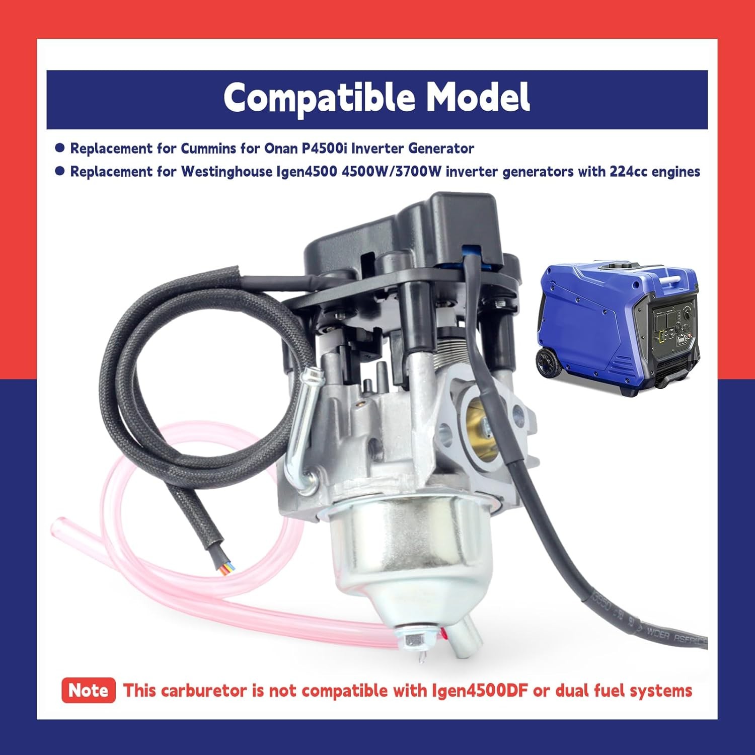 Carburetor Kit with 2 Stepper Motors Replacement for Westinghouse 50040195 IG…