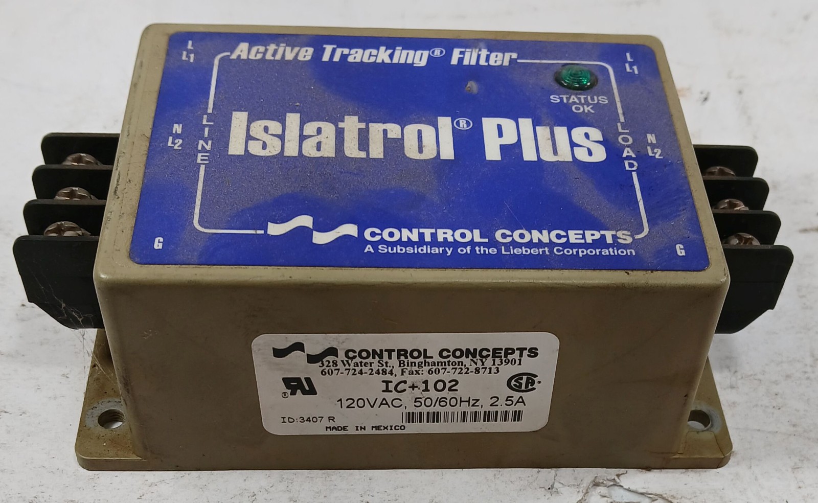 1 USED CONTROL CONCEPTS IC-102 ACTIVE ISLATROL PLUS TRACKING FILTER *MAKE OFFER*
