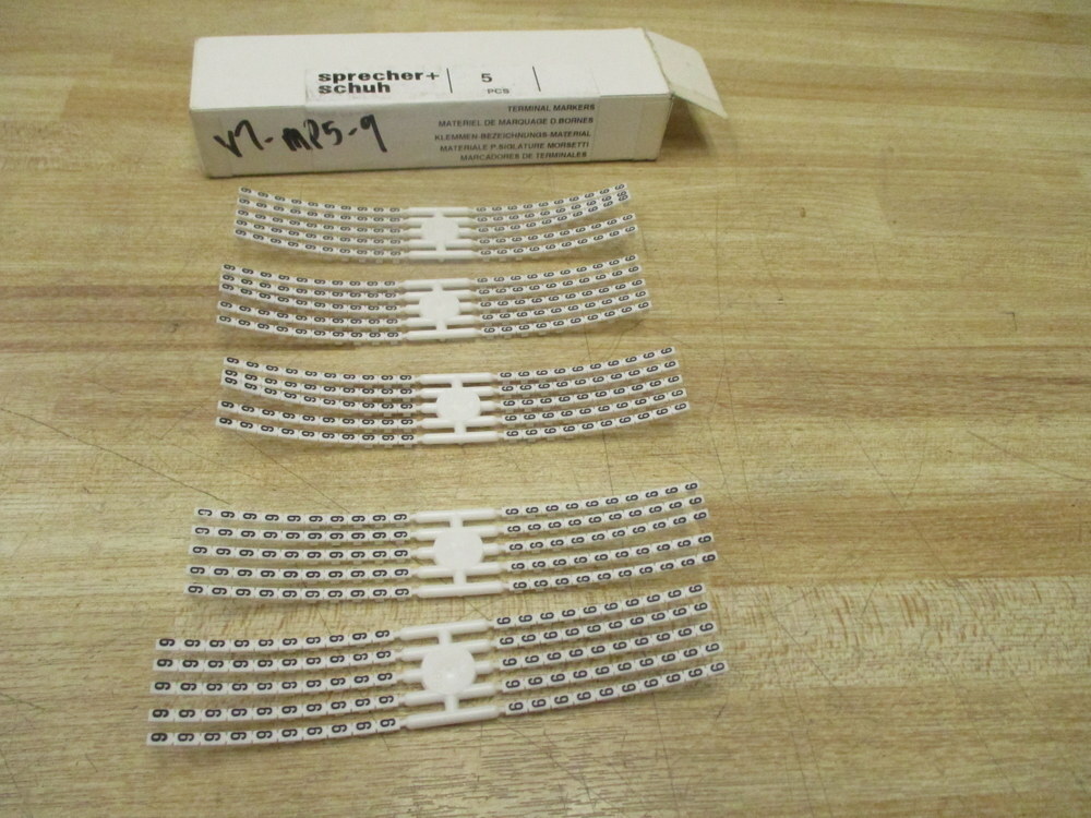 Sprecher+Schuh V7-MP5-9 Terminal Marker Cards V7MP59 (Pack of 5)