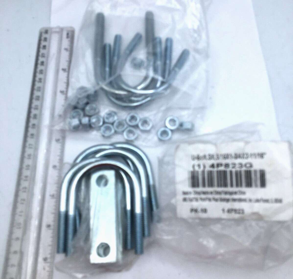 Grainger Lot of 9 U-Bolt W Mounting Plate Steel 5/16×1-3/4×2-11/16″ 4P823G New