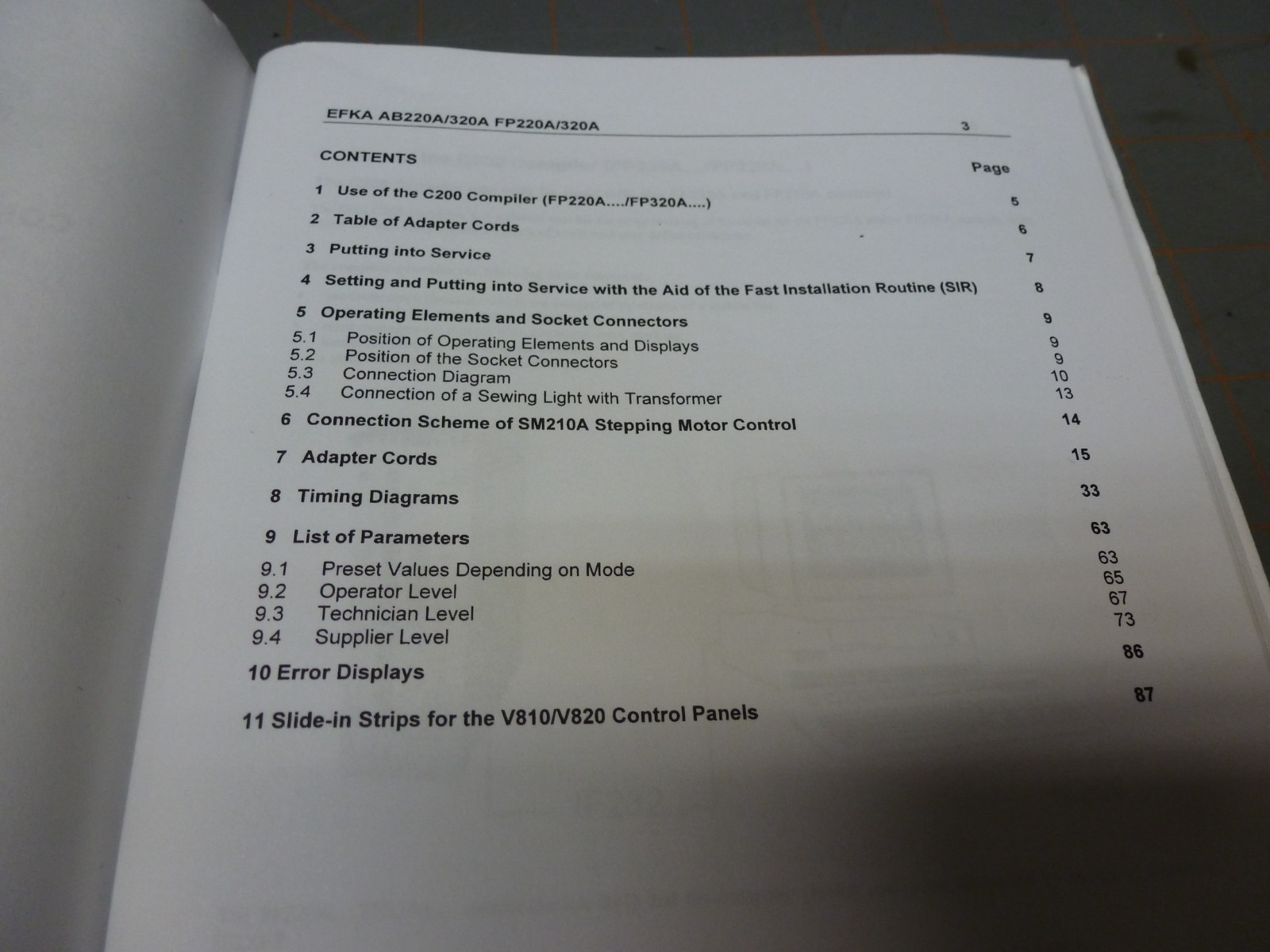 Used Instruction Manual & List of Parameters for EFKA DC1500 DC1550 Elka