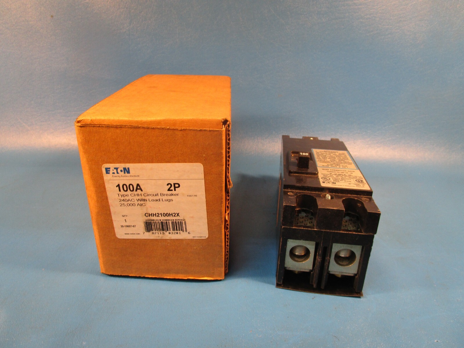 Eaton CHH2100H2X, Molded Case Breakers (MCCBs) CHH 2P 100A 240V 50/60Hz 1Ph