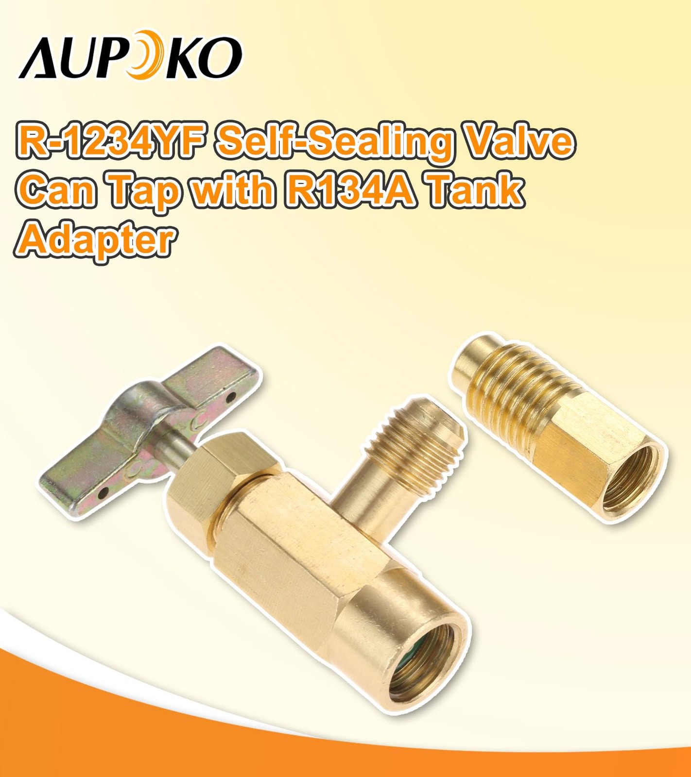 R1234YF Self-Sealing Can Tap with R134A Tank Adapter, 1/2 to 1/4 SAE Refrigerant