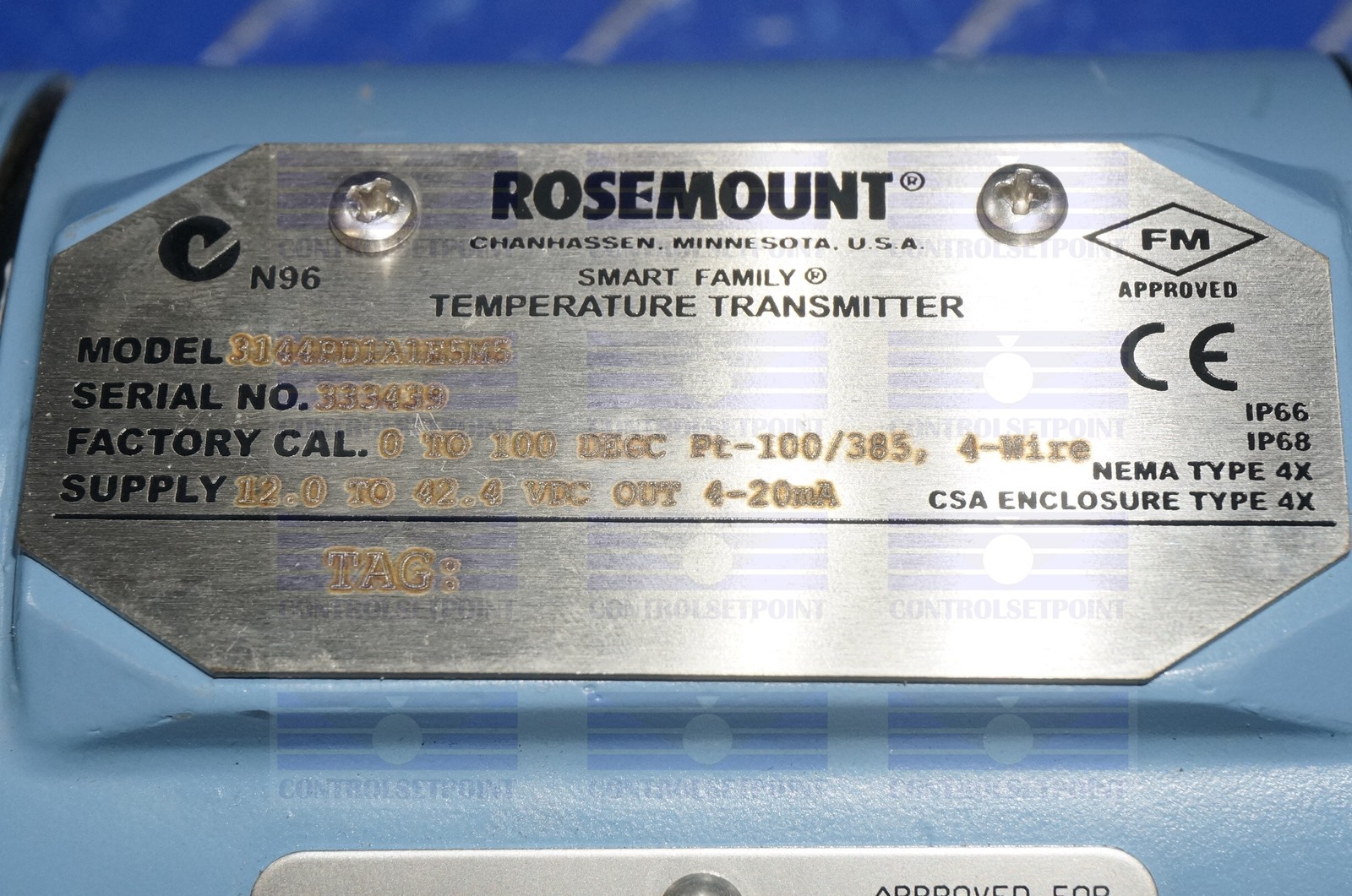 EMERSON ROSEMOUNT 3144PD1A1E5M5 TEMP TRANS 3144 PD1 ID33439