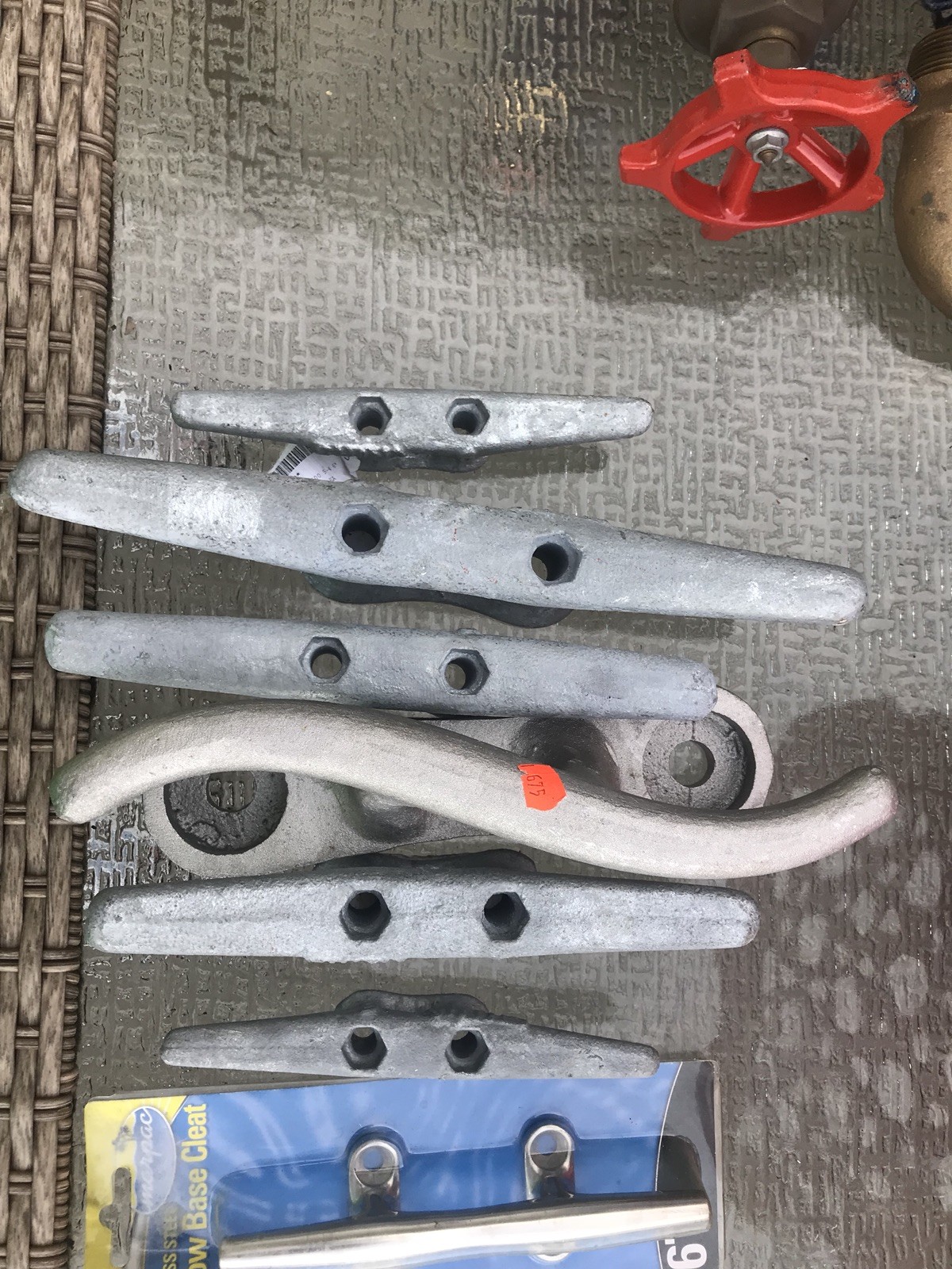BOAT MOORING CLEATS TIE DOWNS LOT OF 7 Nautical