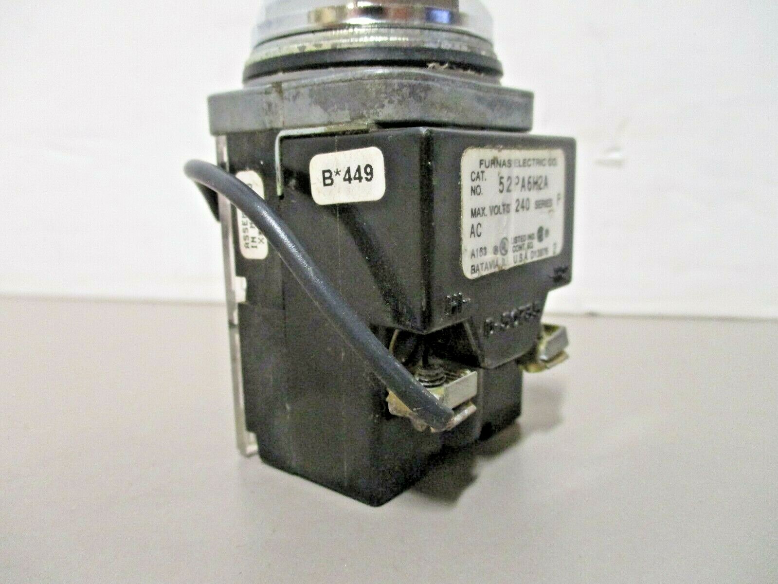 Furnas Electric 52PA6H2A Push to Test Pilot Momentary Red 240V Series-F