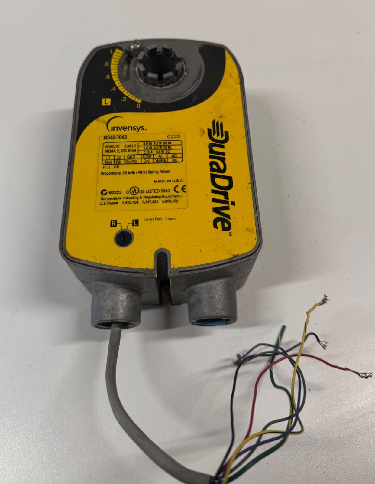 Invensys DuraDrive Proportional Actuator MS40-7043