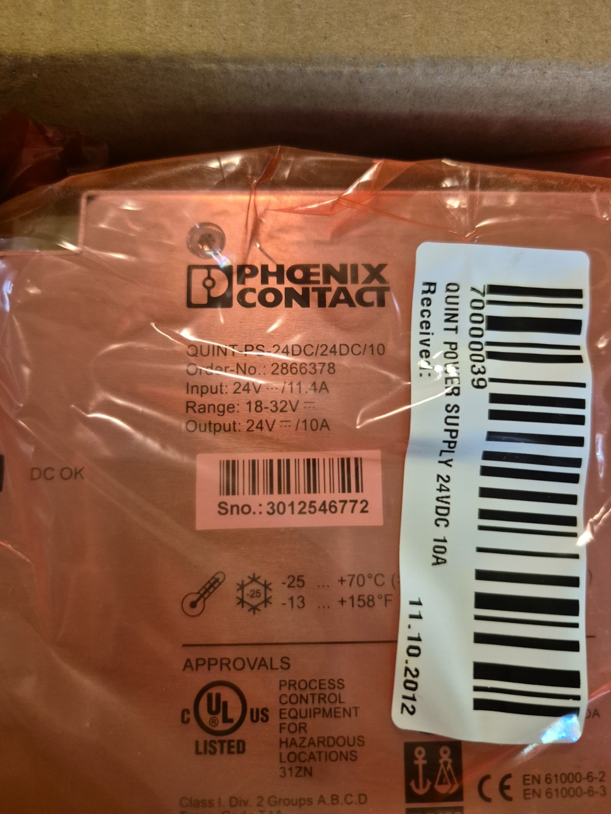 QUINT-PS-24DC/24DC/10 Phoenix Contact 2866378 DC/DC Converter Input: 24VDC