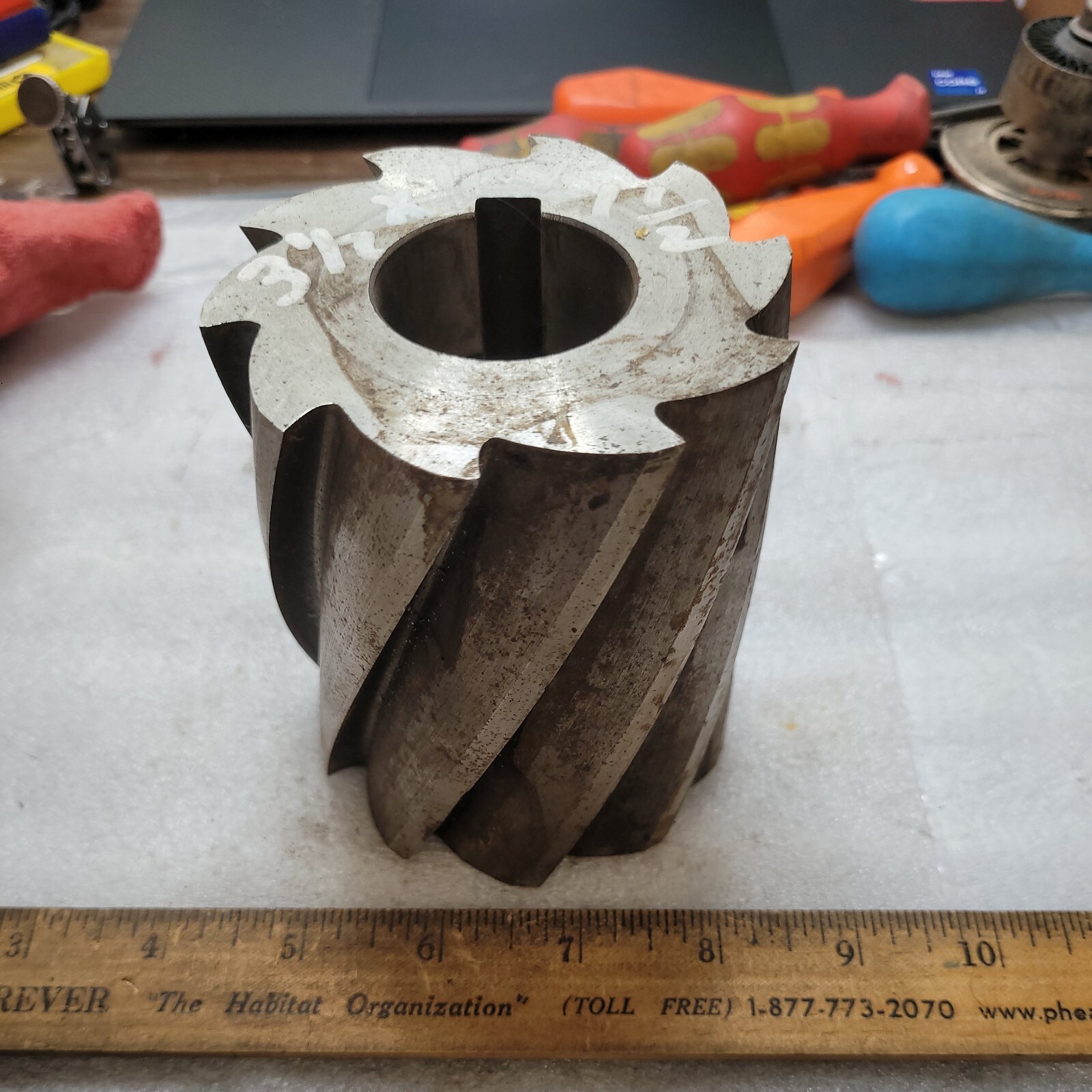 NIAGARA 4″ x 3 1/2″ x 1 1/2″ 10 Flute PARABOLIC SHELL MILL CUTTER USED IN EX CON