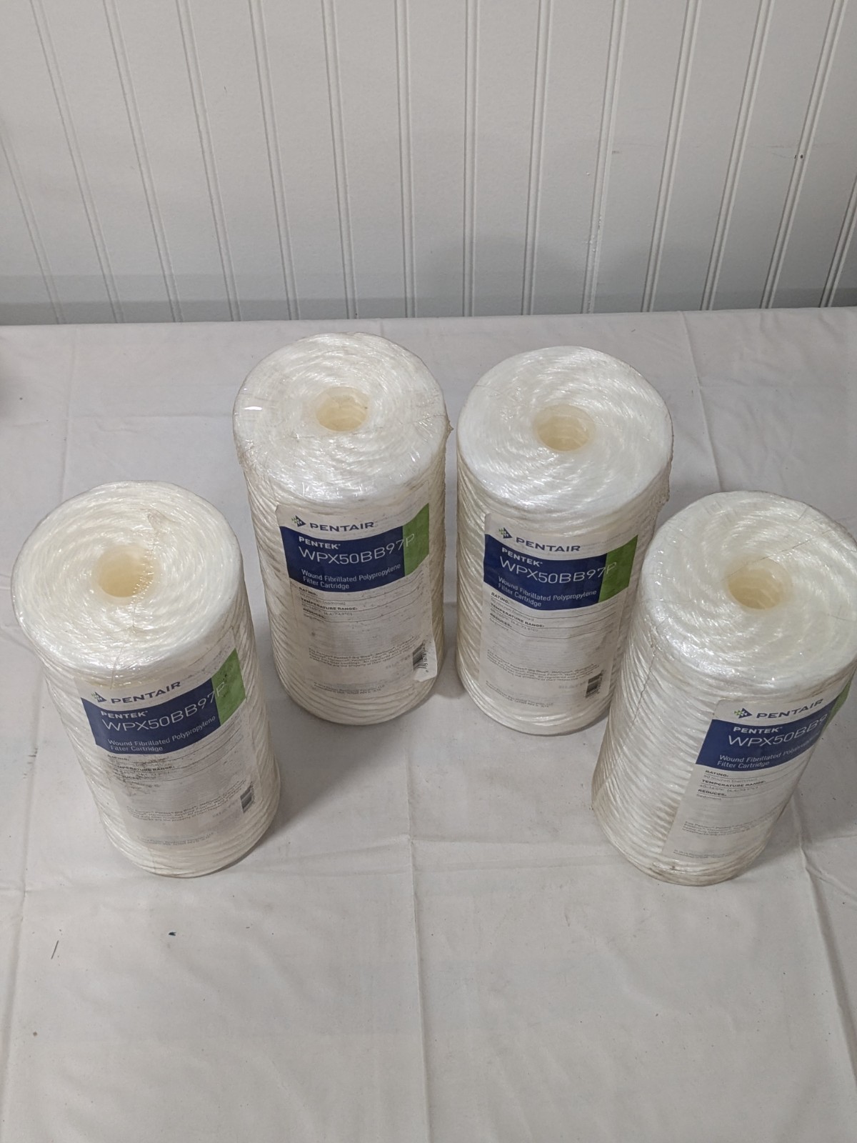 (4) Pentair Water Cartridge Filter: 4-1/2″ OD, 9-7/8″ L, 50 micron WPX50BB97P