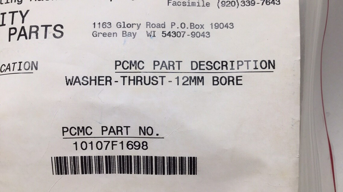 PCMC 10107F1698 Copper Washer 12mm Bore Paper Converting Machine Co (Pack Of 4)