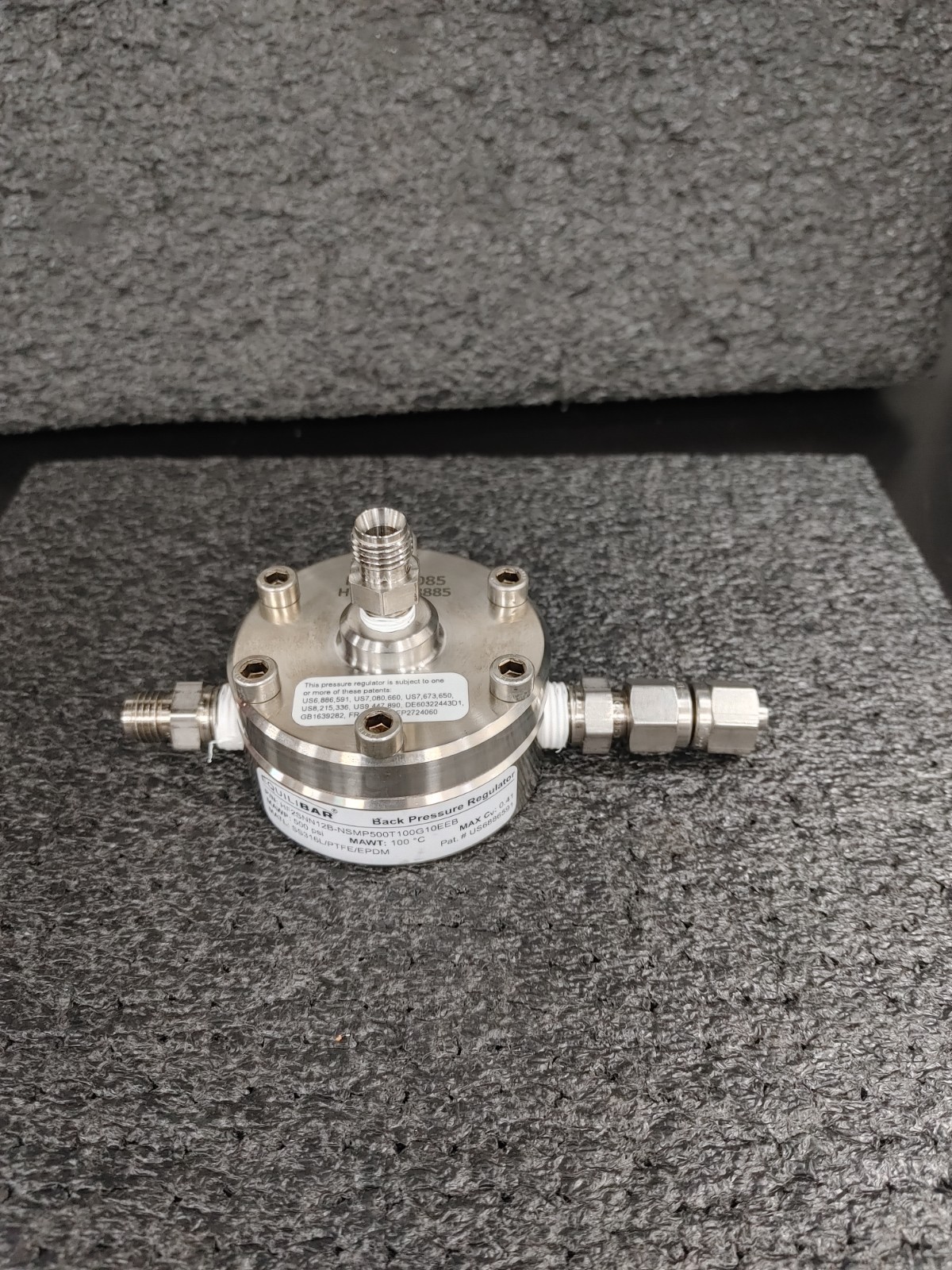 EQUILIBAR HF2SNN12B-NSMP500T100G10EEB 500 PSI Back Pressure Regulator