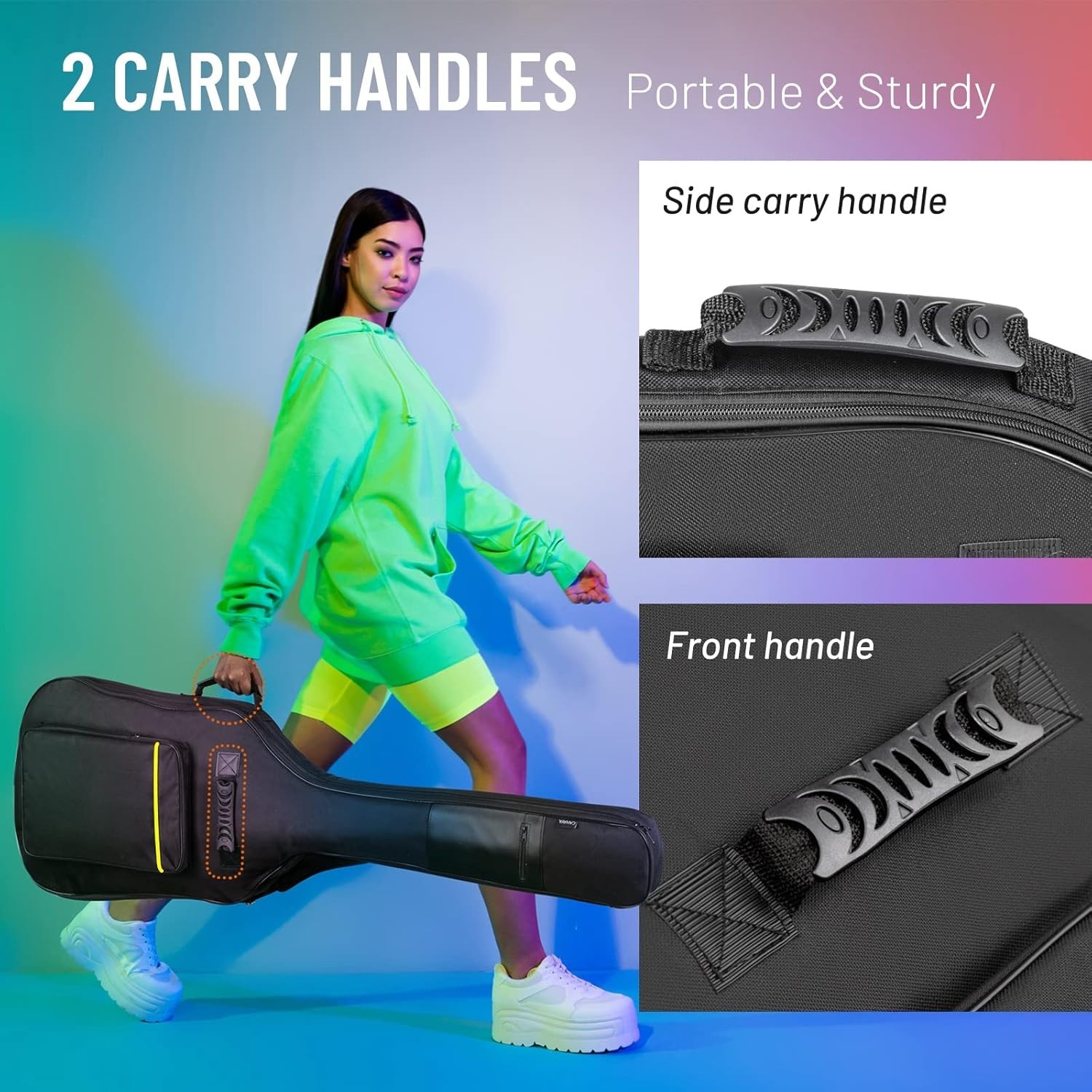 Bass Guitar Soft Case Fits Most Standard Electric Bass Guitars Hardshell Black