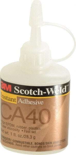3M 7000000893 Adhesive Glue: 1 oz Bottle, Yellow 24 hr Full Cure Time