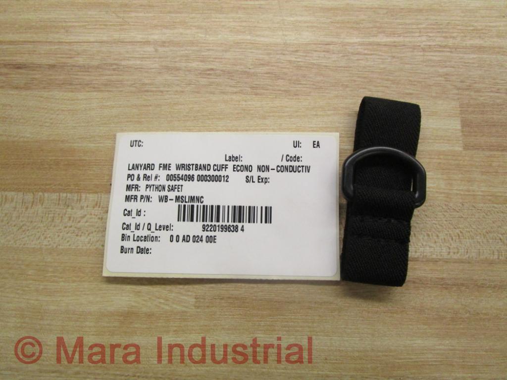 Python Safety WB-MSLIMNC Lanyard FME Wristband Cuff (Pack of 15)