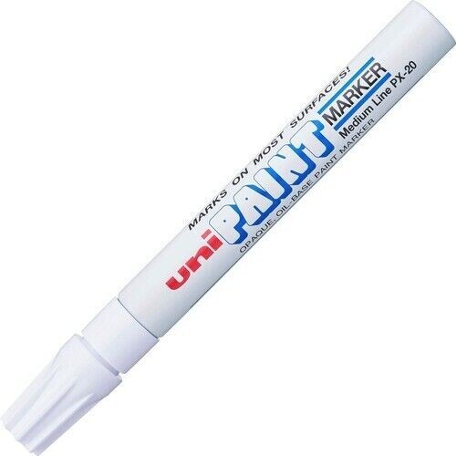Uni-Paint 63613 PX-20 Oil-Based Paint Marker, Medium Line, White, 3pk