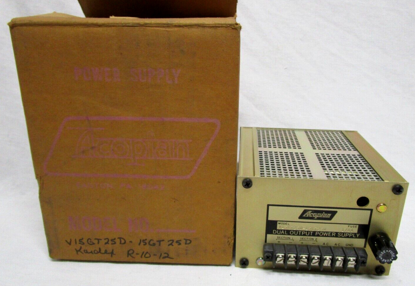 NEW ACOPIAN V15GT25D POWER SUPPLY