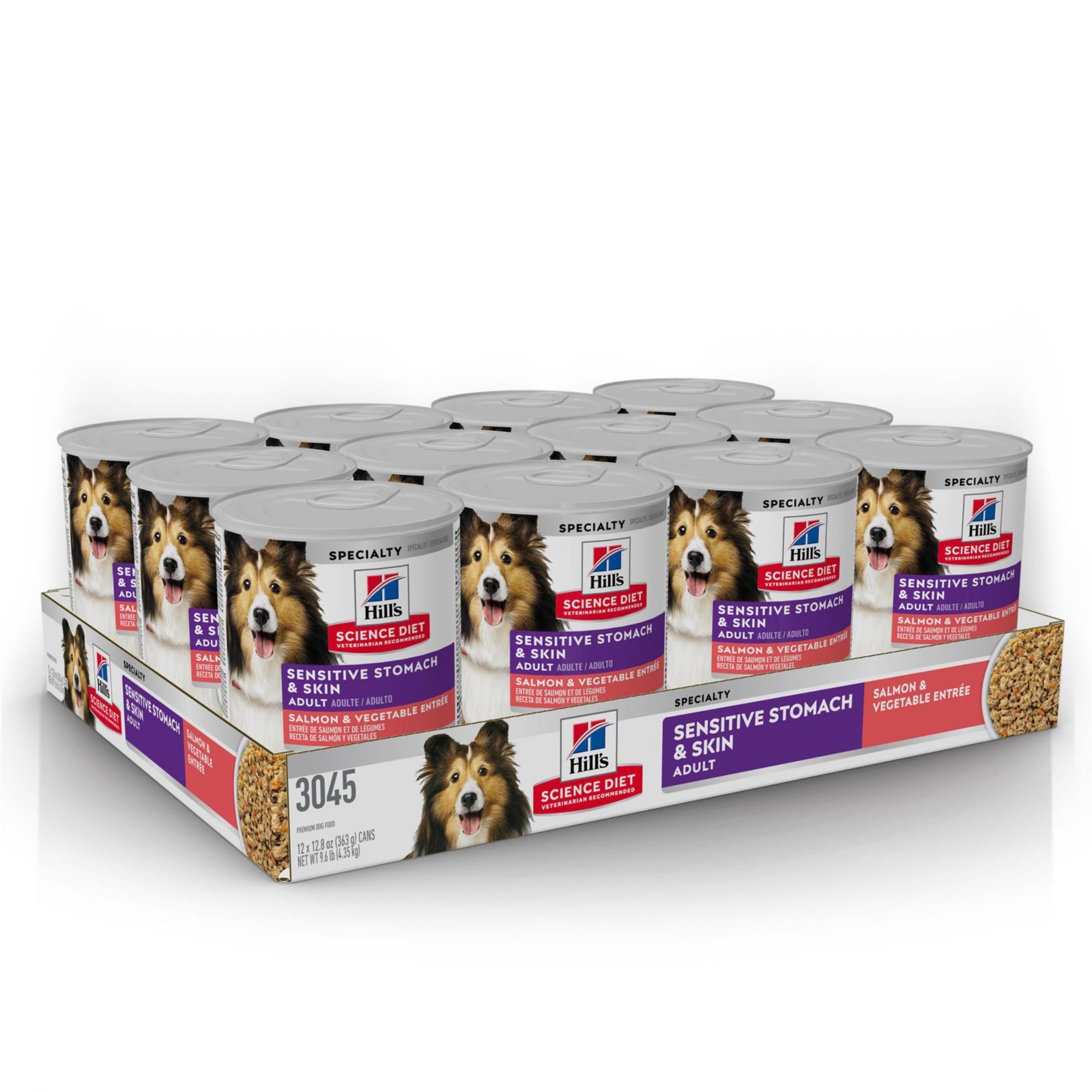 Hill’s Science Diet Sensitive Stomach & Skin, Adult 1-6, 12.8 oz Can, Case of 12