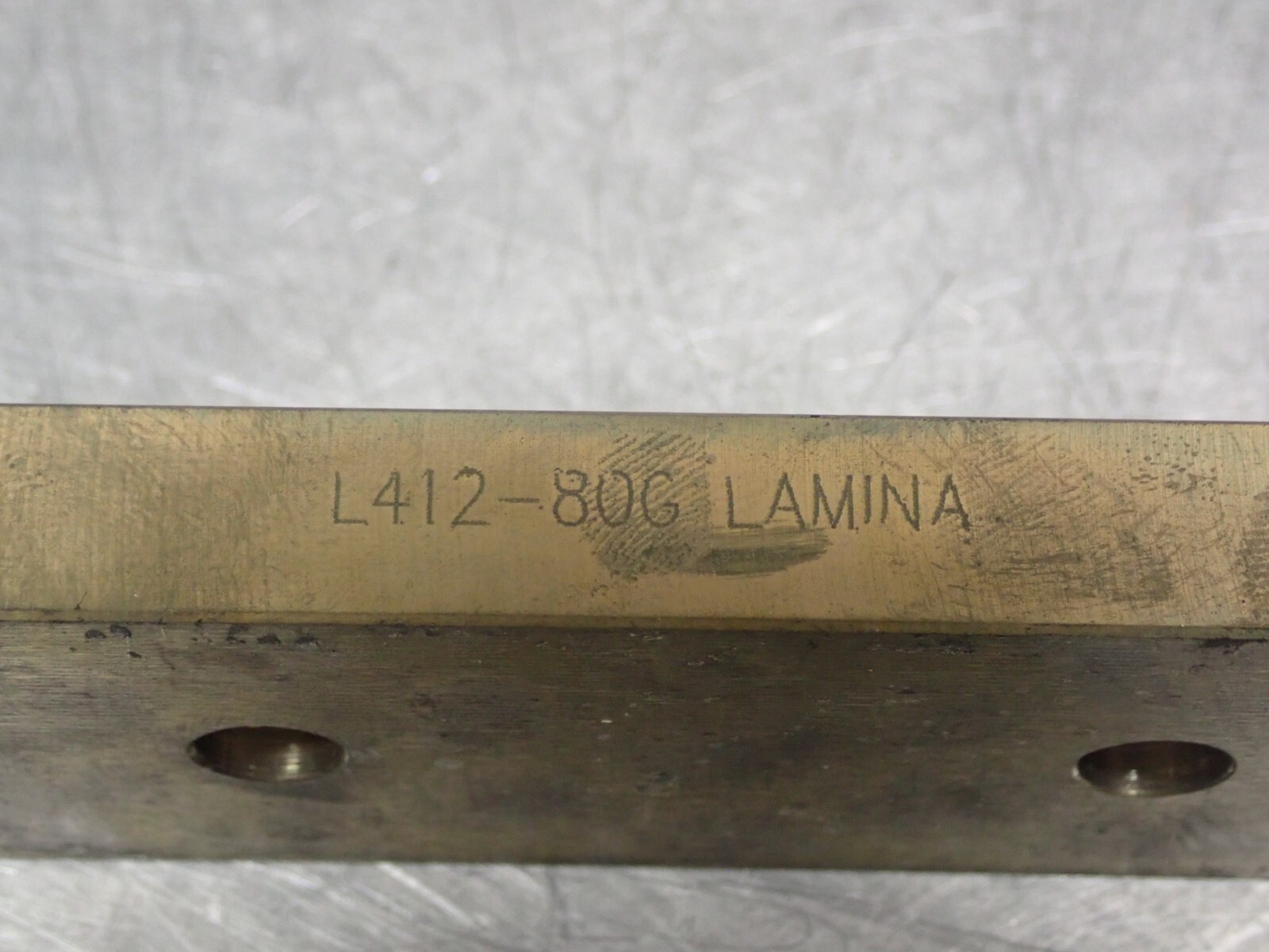 LAMINA L412-80G Wear Strip Bronze Drilled Used With Warranty (Lot of 3) See Pics