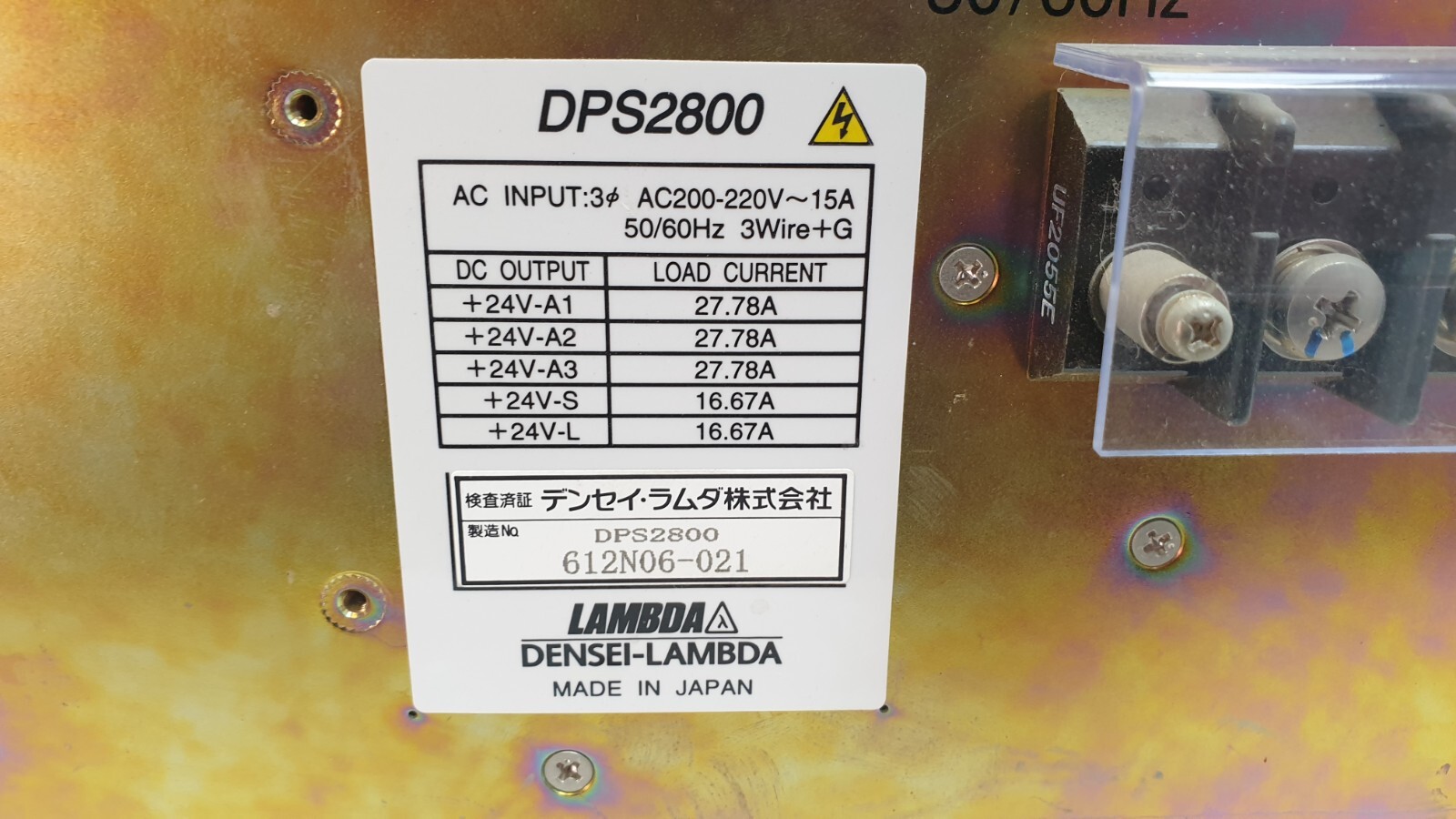Densei-Lambda DPS2800 Career Station Block DC Power Supply TEL Lithius 612N06-02