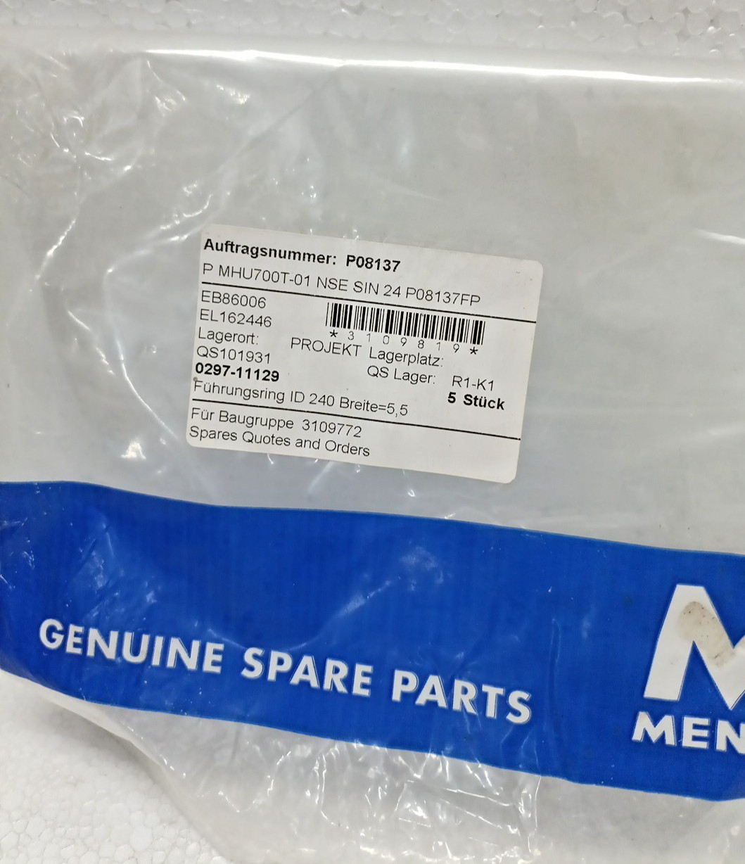 Menck 0297-11129 Guide Ring ID 240 Width 5.5 Genuine Spare Parts Lot of 5 Pc
