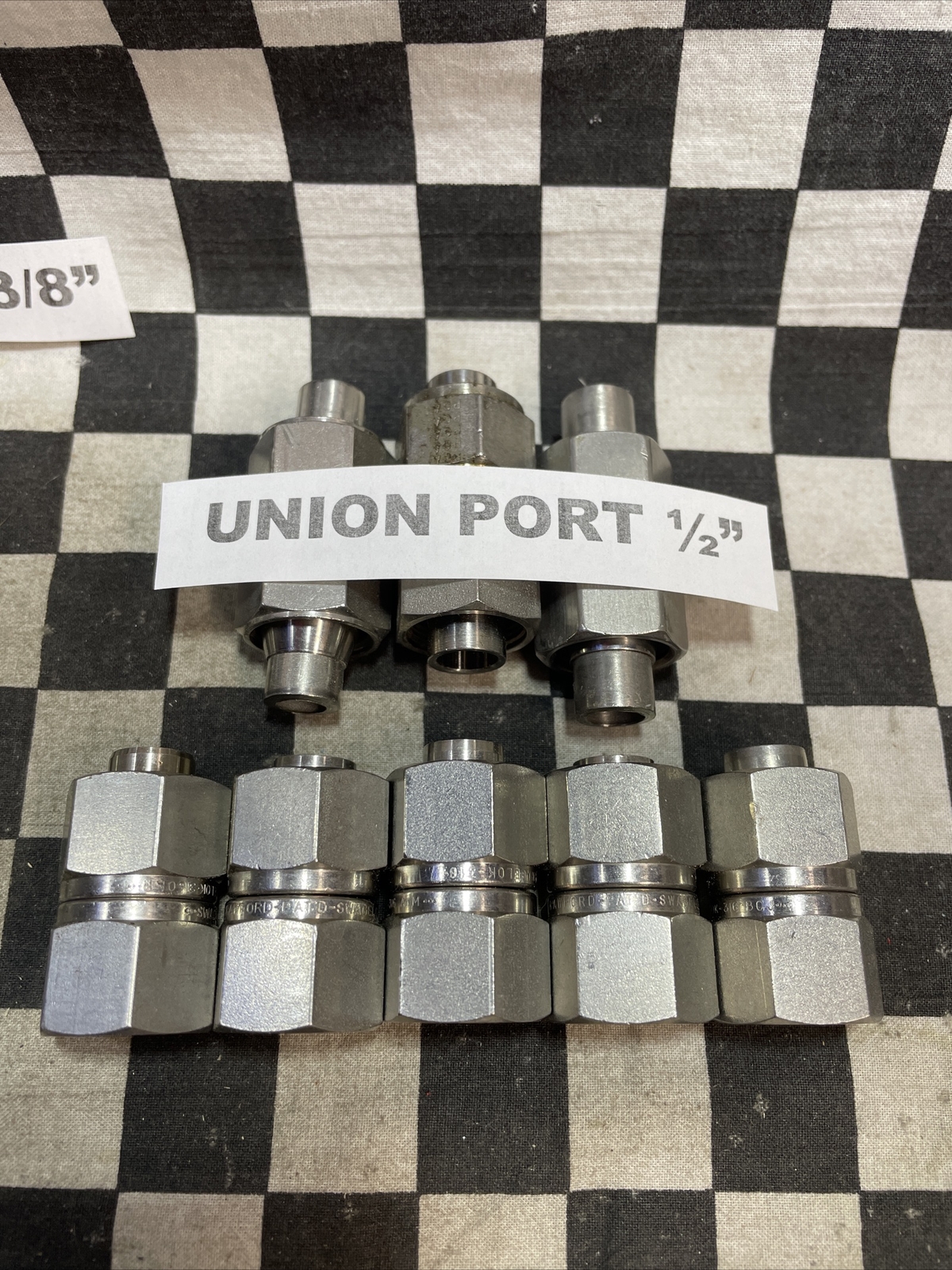 SWAGELOK UNION PORT 1/4″ TO 5/8″, SS-401-PC SS-601-PC SS-1011-PC LOT OF 16#128V1