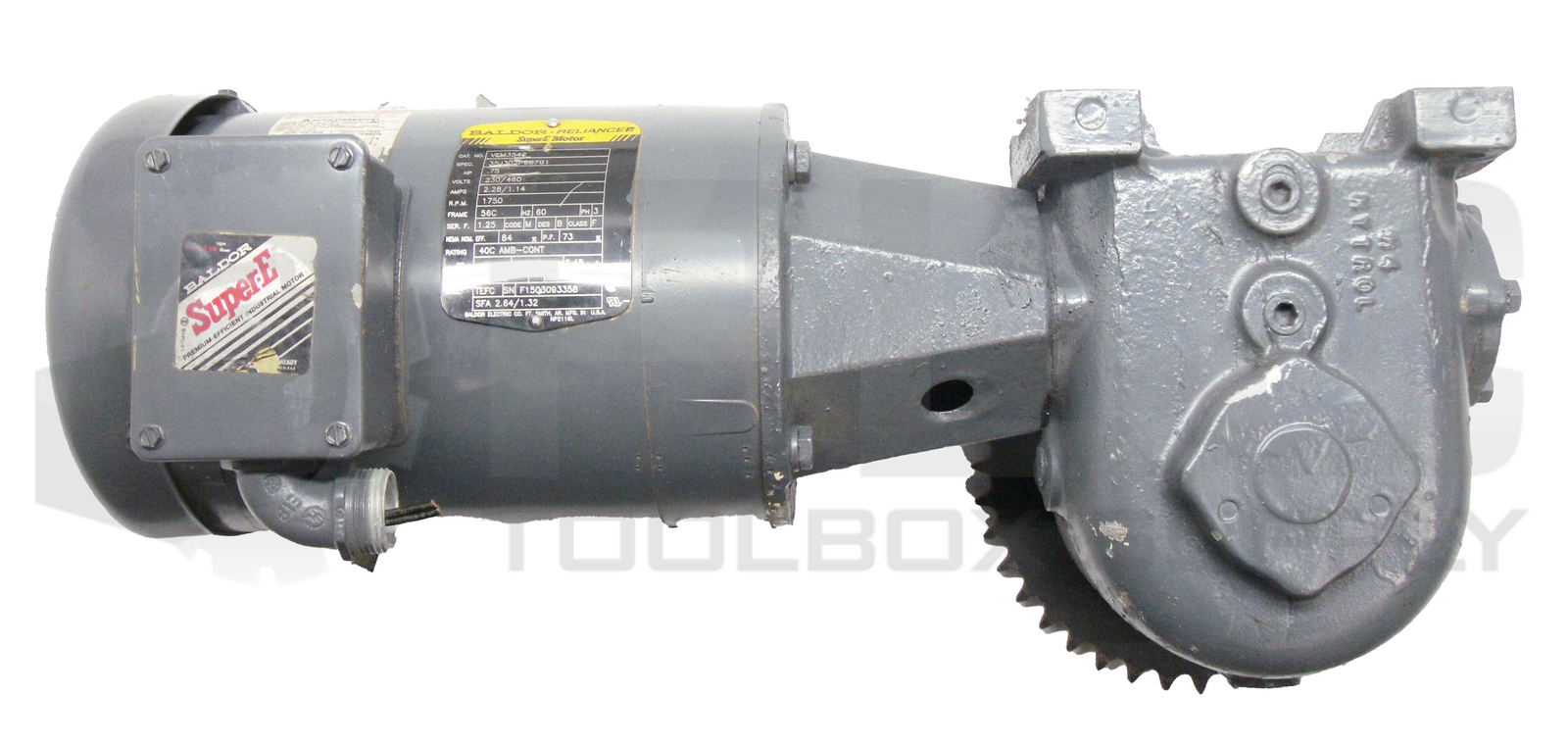 REFURBISHED BALDOR VEM3542 SUPER E MOTOR SPEC 35J302P667G1 HP .75 230/460V