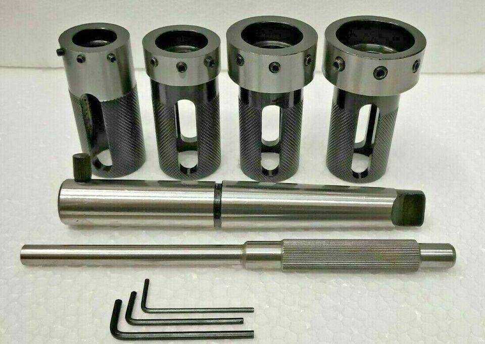 Lathe Tailstock Die Holder Box Set Of 4 Floating Type MT3 SHANK Holds Metric Die