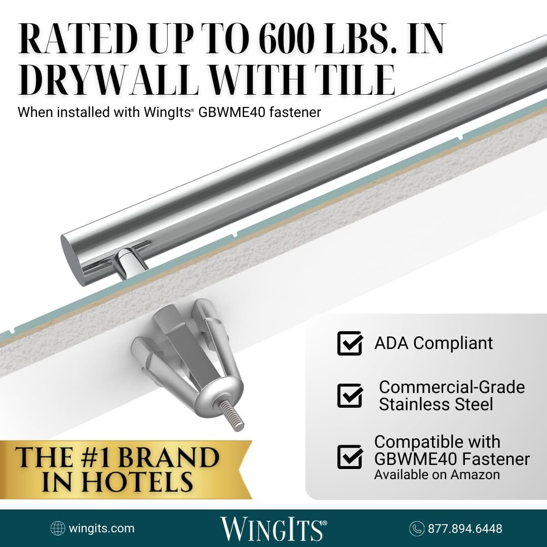 Modern Elegance Grab Bar 1.25 in OD X 42 in