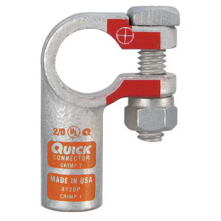 Fusion 4120P Right Elbow Terminal, 2/0 Ga, Orng, Pos
