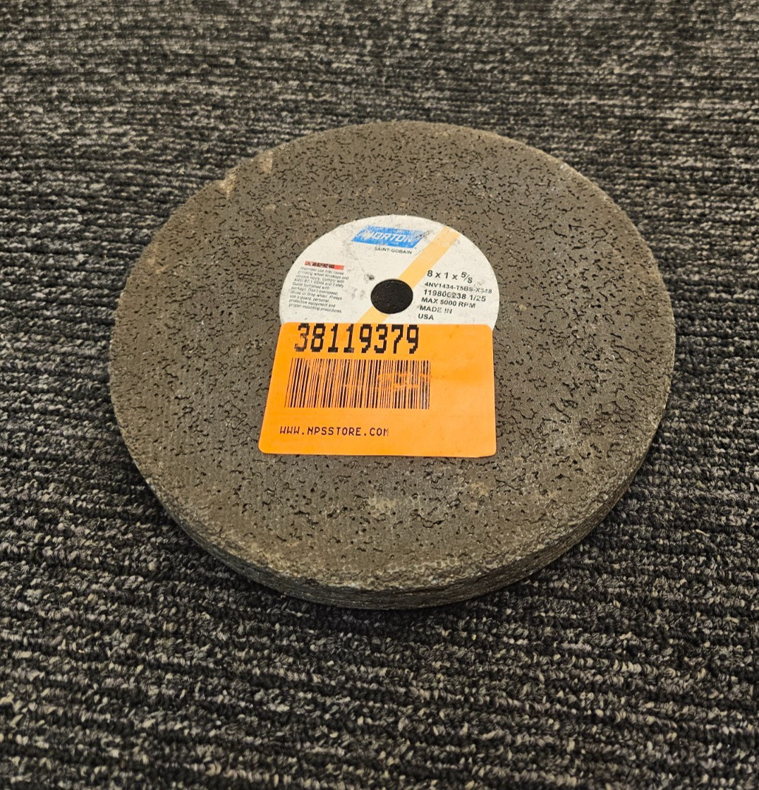 (QTY 2) Norton 8 x 1 x 5/8 Inch Grinding Cut Wheel 4NV1434-T5BS-X348 6000RPM