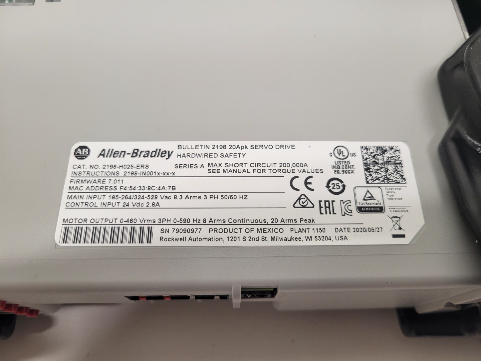 NEW IN BOX! ALLEN-BRADLEY KINETIX 5500 20A 2198-H025-ERS SERVO DRIVE