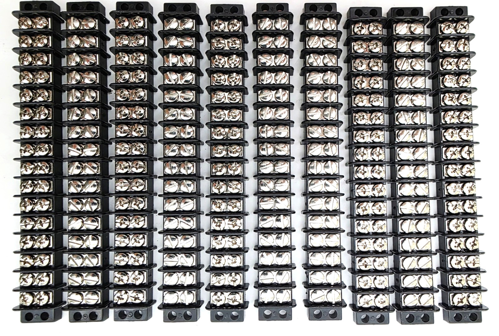 Lot of 10 Marco Dual Row 16 Position Screw Terminal Strips Blocks Phenolic