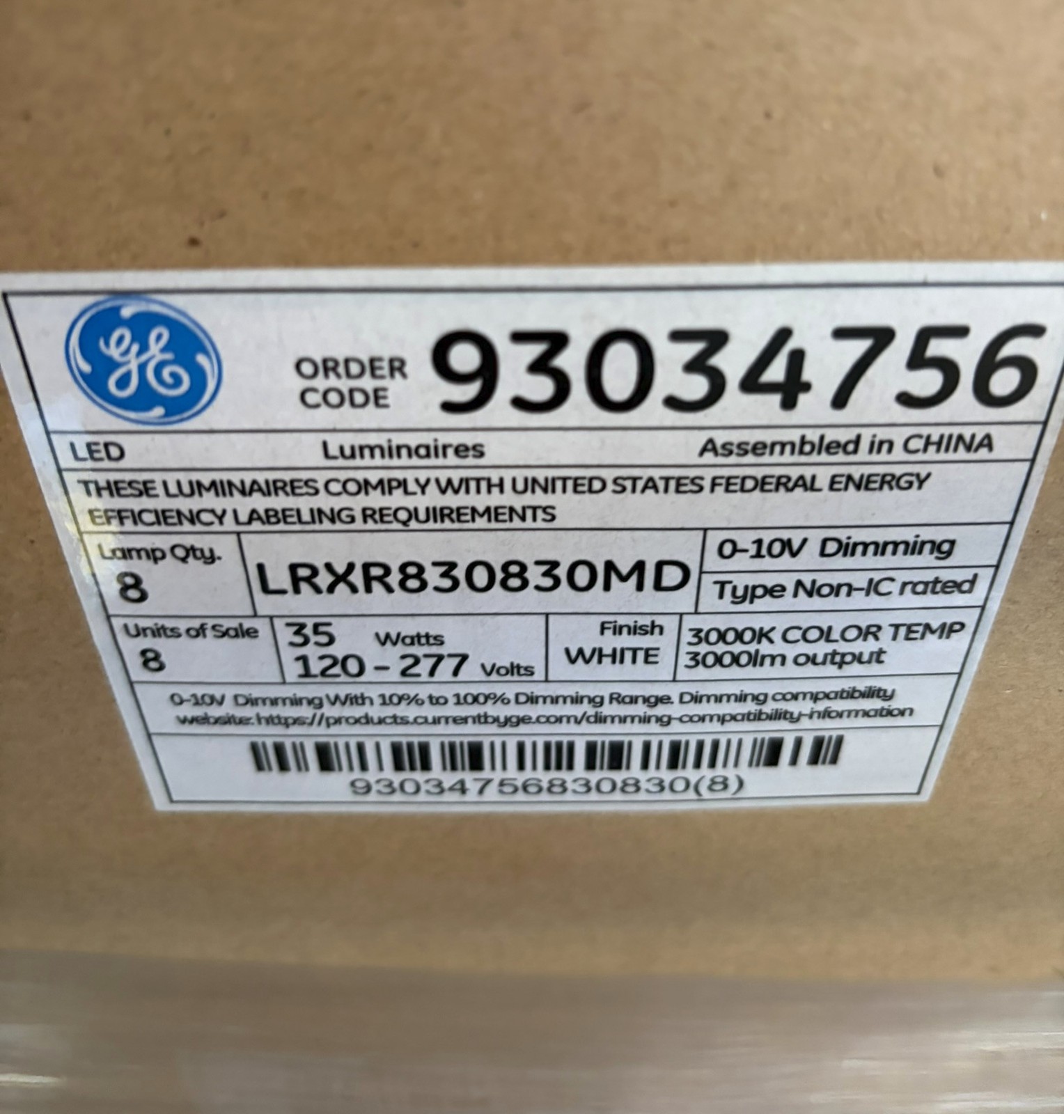 Lumination LRX Series LED downlight, 8 inch round, 3000 lumen, 3000K Color