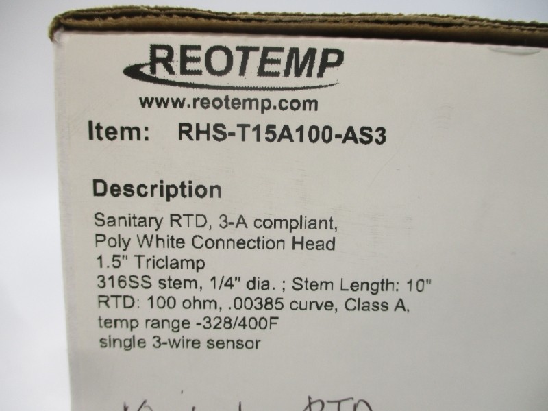 REOTEMP RHS-T15A100-AS3 1/4″ STEM10 NSMP