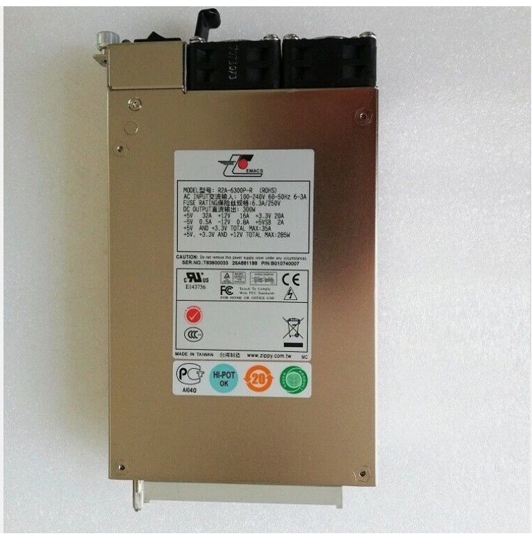 New ZIPPY R2A-6300P-R industrial computer redundant power supply