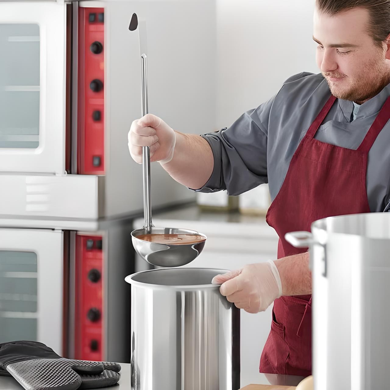 OCS Parts Set of 3 Stainless Steel Culinary Ladles | 12, 16, and 24 Ounce Ladles