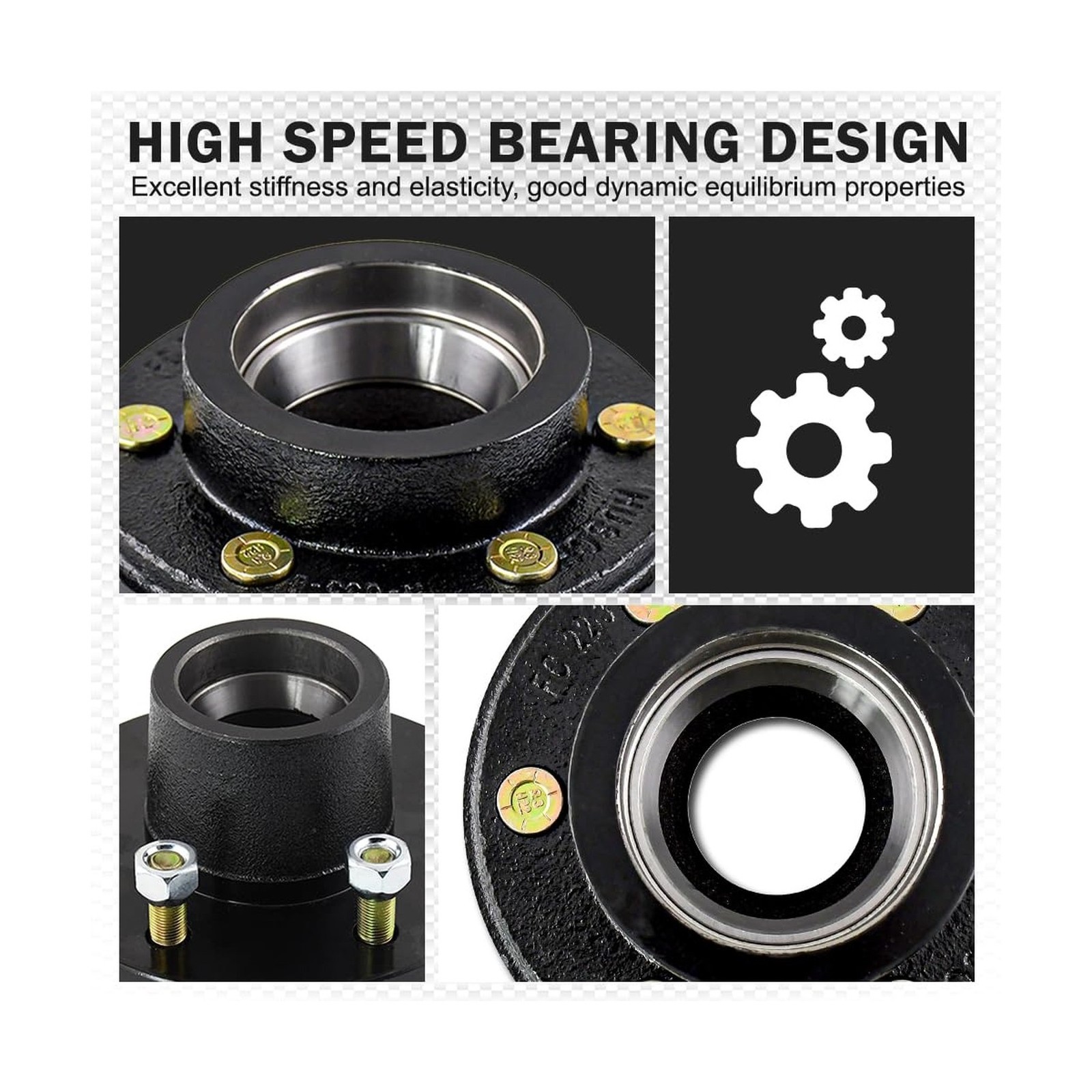 6 on 5.5 Trailer Idler Hub Kits,Trailer Hub for 6000 lbs Axle 25580/15123 Bea…