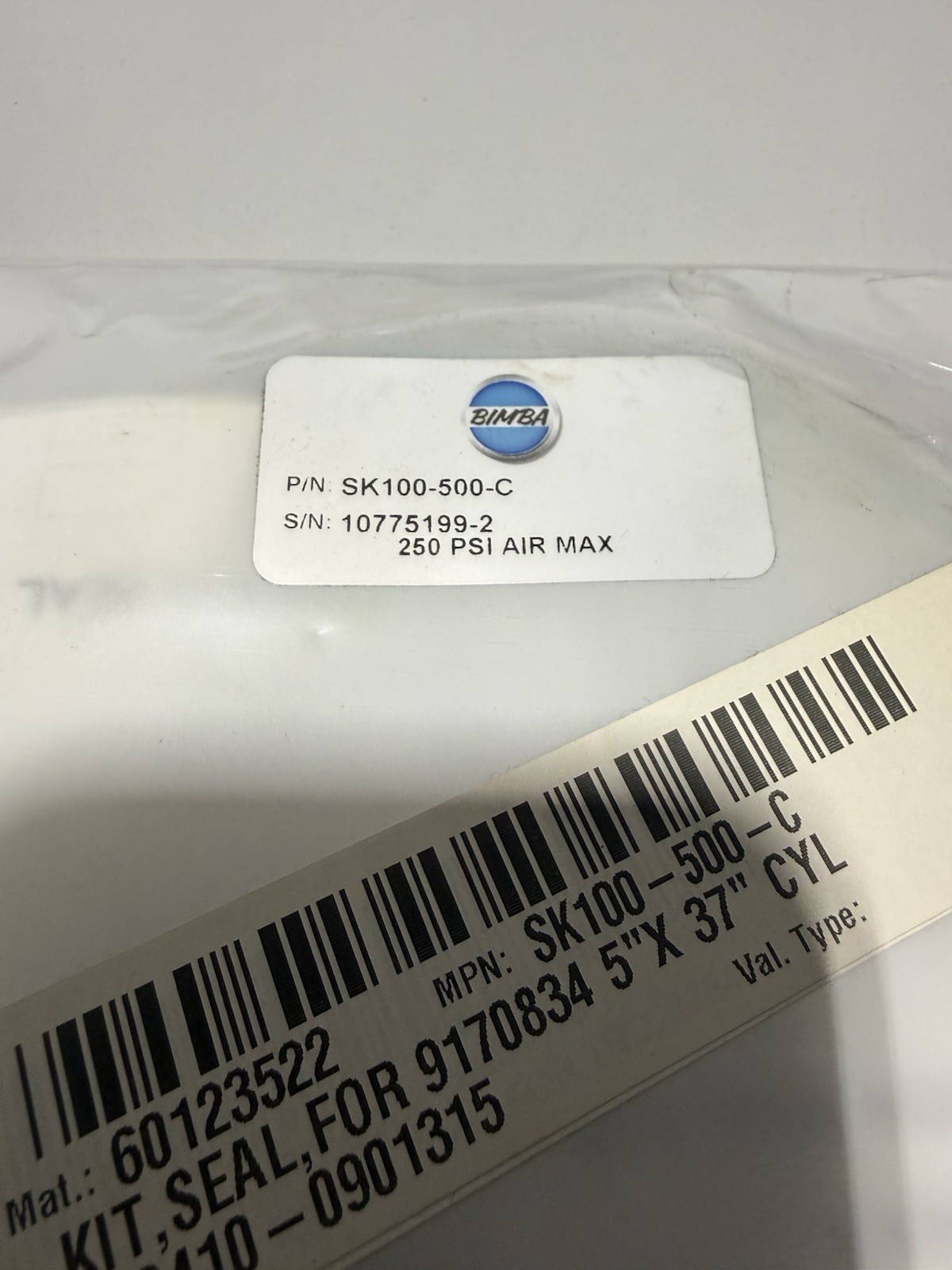 BIMBA 5″ CYLINDER BORE SEAL KIT SK100-500-C *NEW*