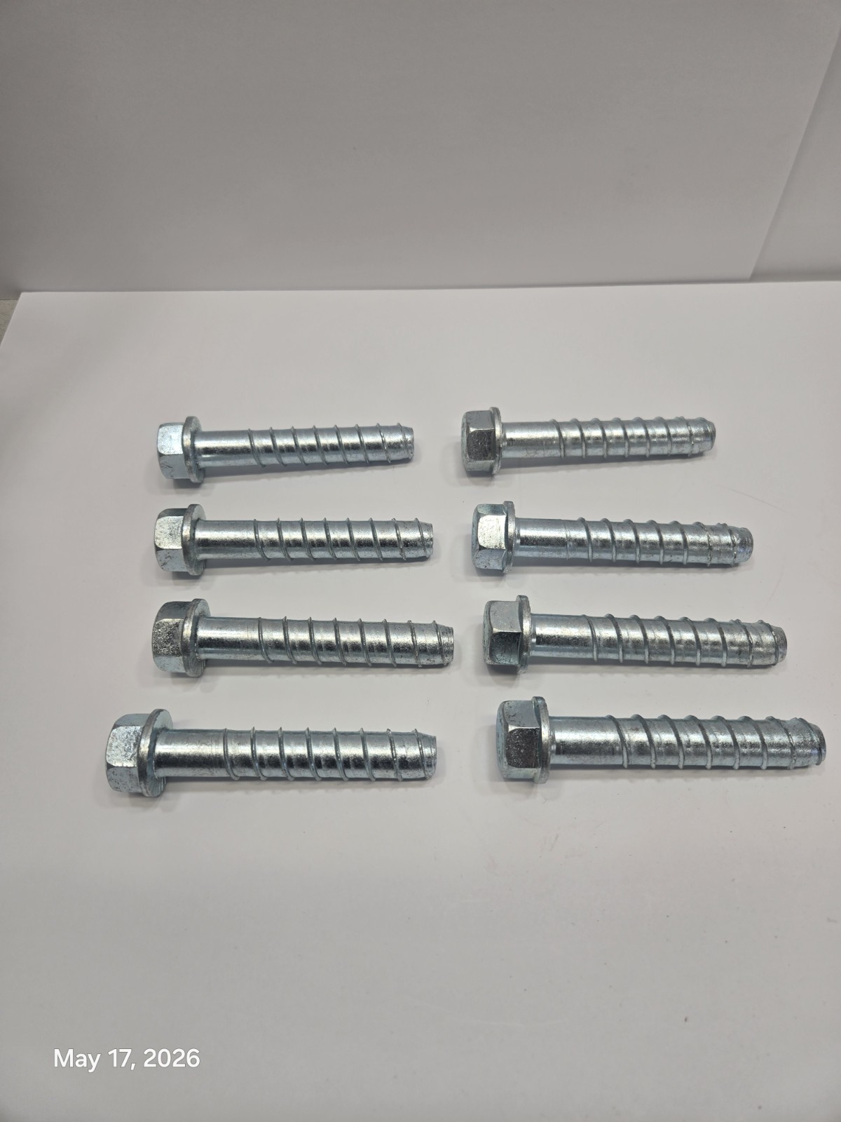 Concrete Screw Anchors Zinc Plated 3/4″ x 4 1/2″ Case Hardened Hex Washer 8 PCs