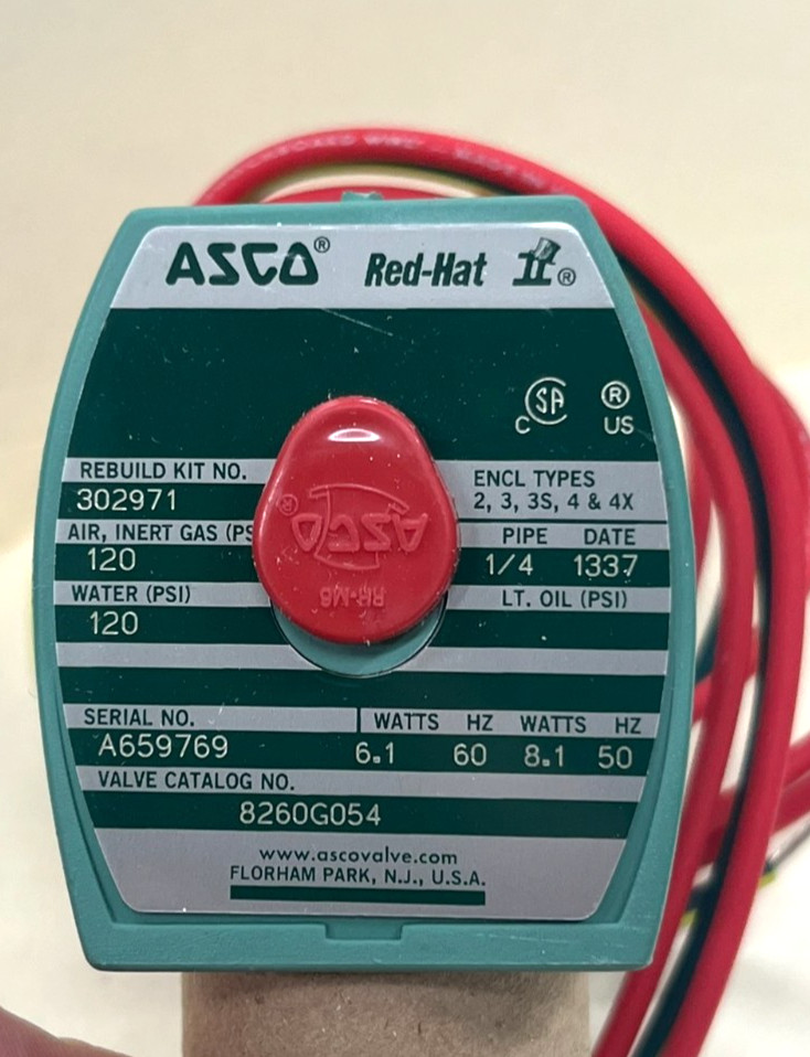 ASCO Redhat – Solenoid Valve 12V-DC 1/4IN (P/N: 8260G054)