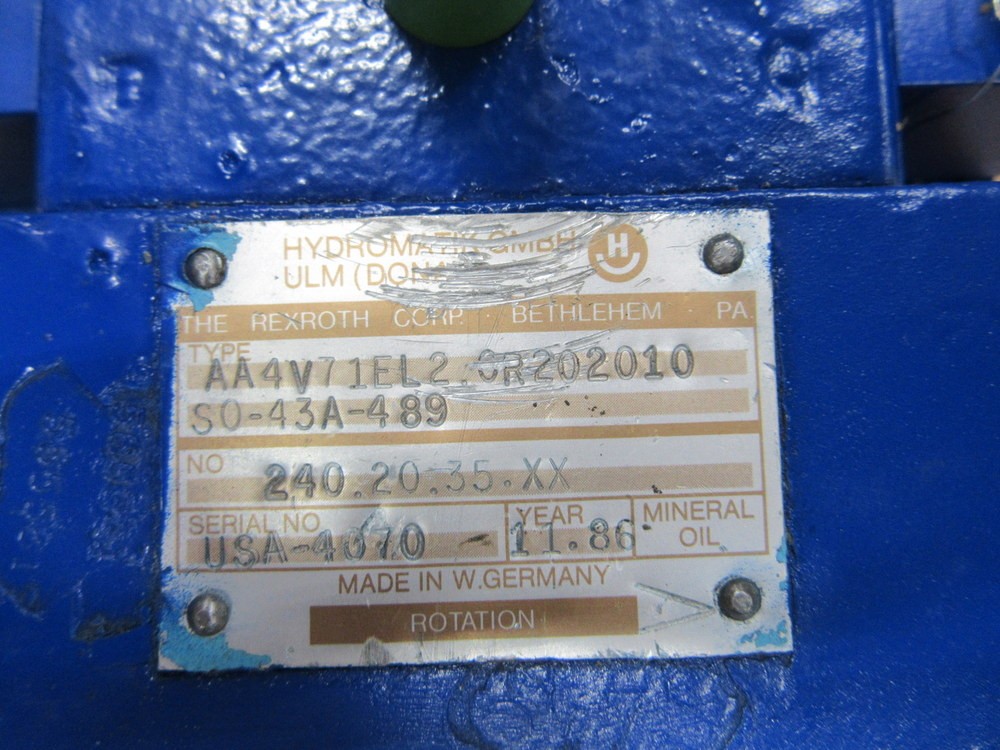 Rexroth Bosch AA4V71EL2.CR202010S0-43A-489 Axial Piston Pump AA4V71EL2CR202010S0