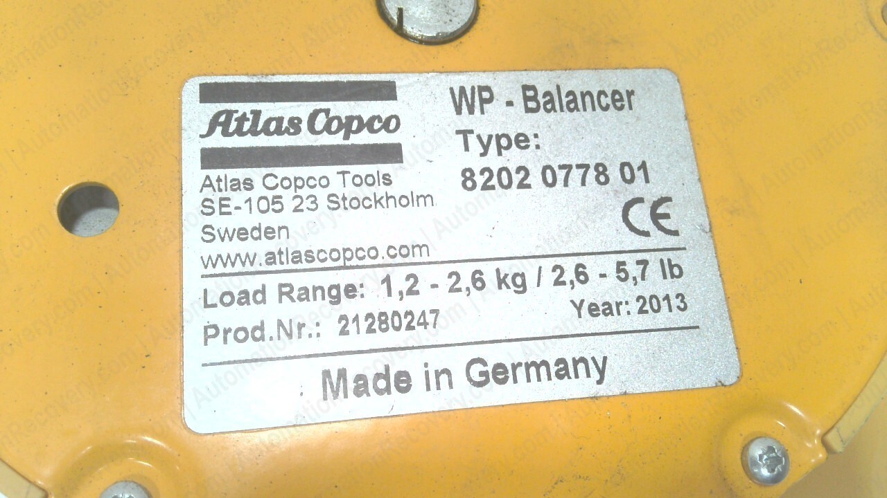 ATLAS COPCO 8202 0778 01, WP TOOL BALANCER, WP-05-03 #351238