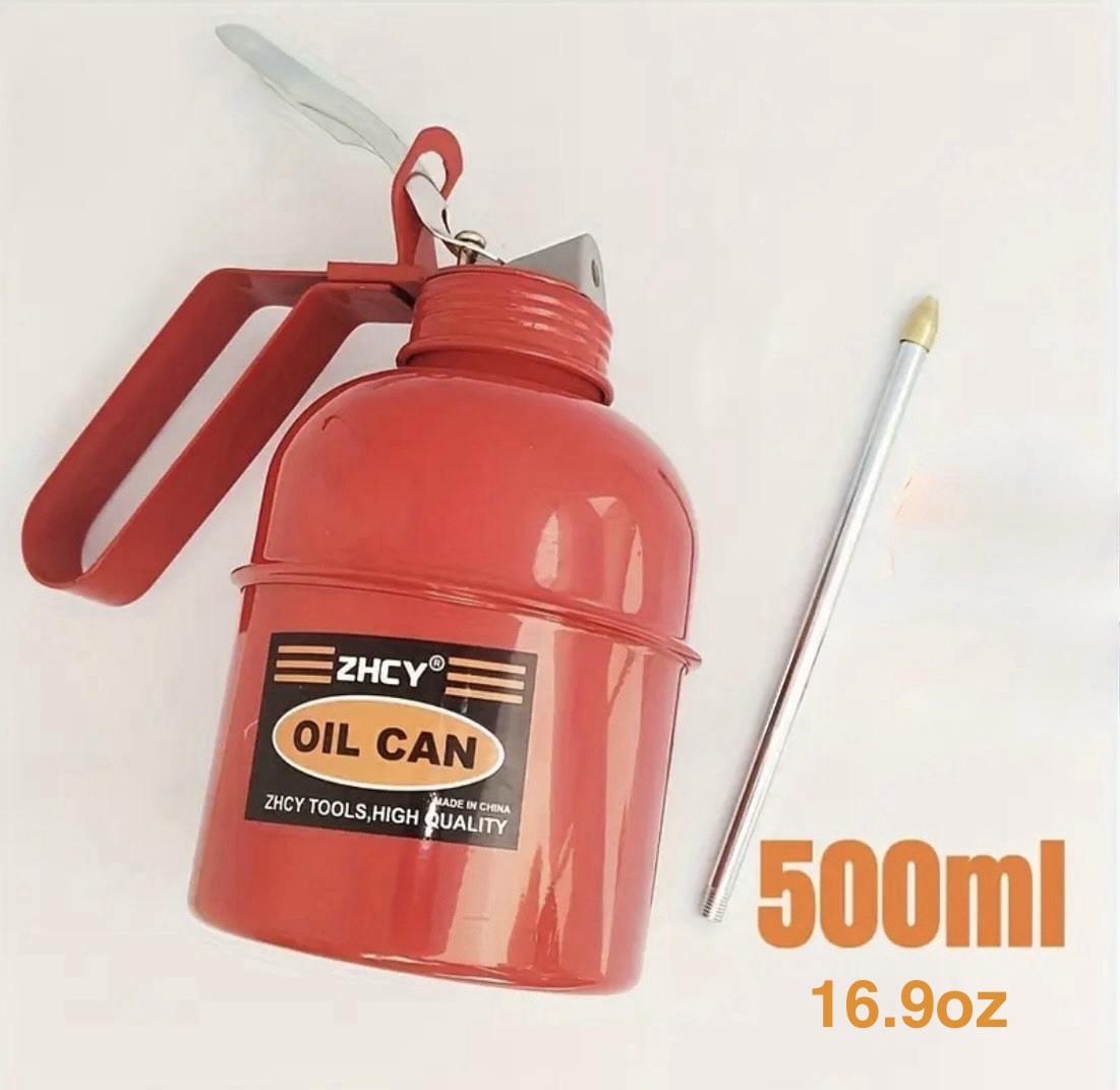 Professional Steel Construction Hand Pump Oiling Can 16.9oz. Capacity Oiler Can