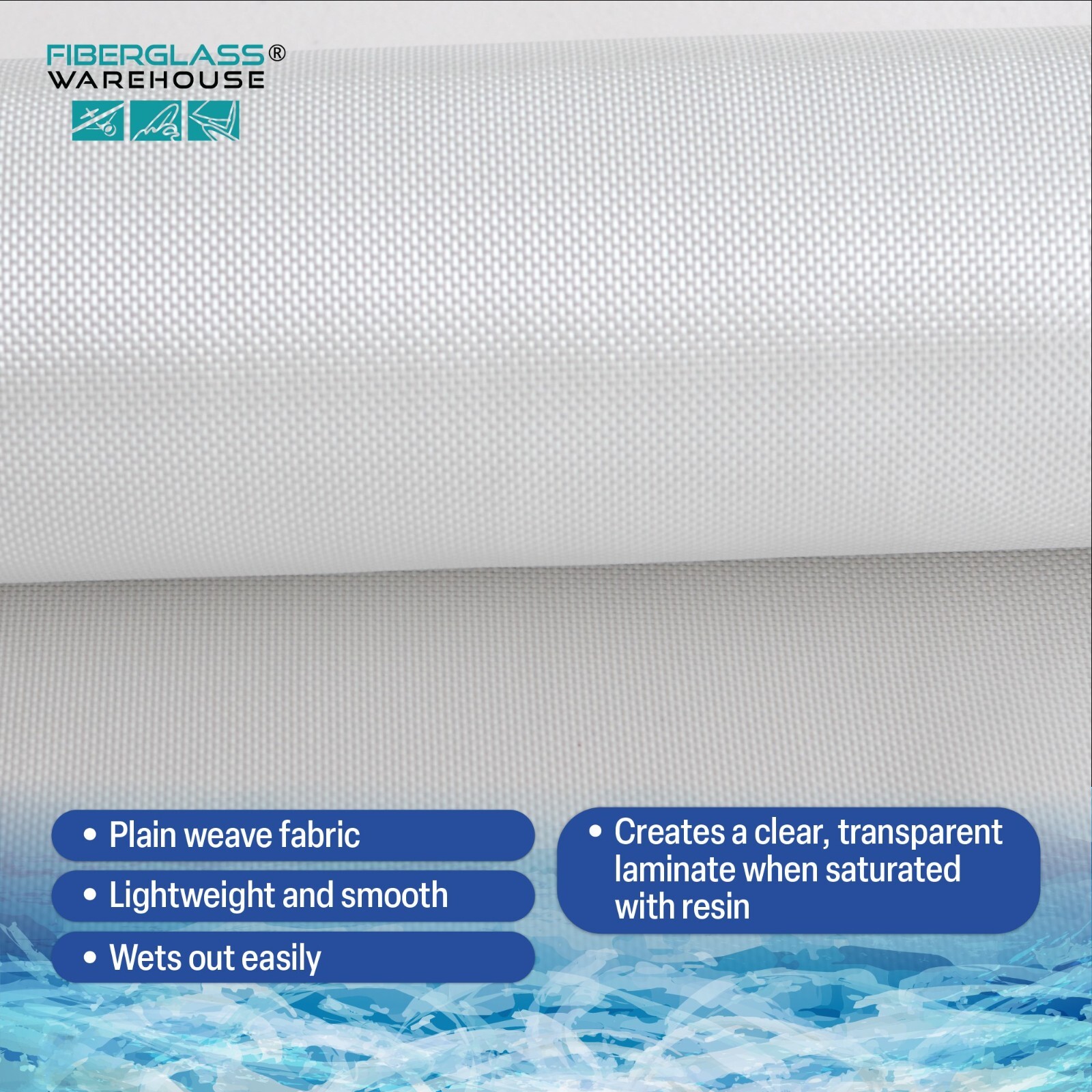4 oz Fiberglass Cloth x 50″, 1 Yard Pack, 12.5 sqft