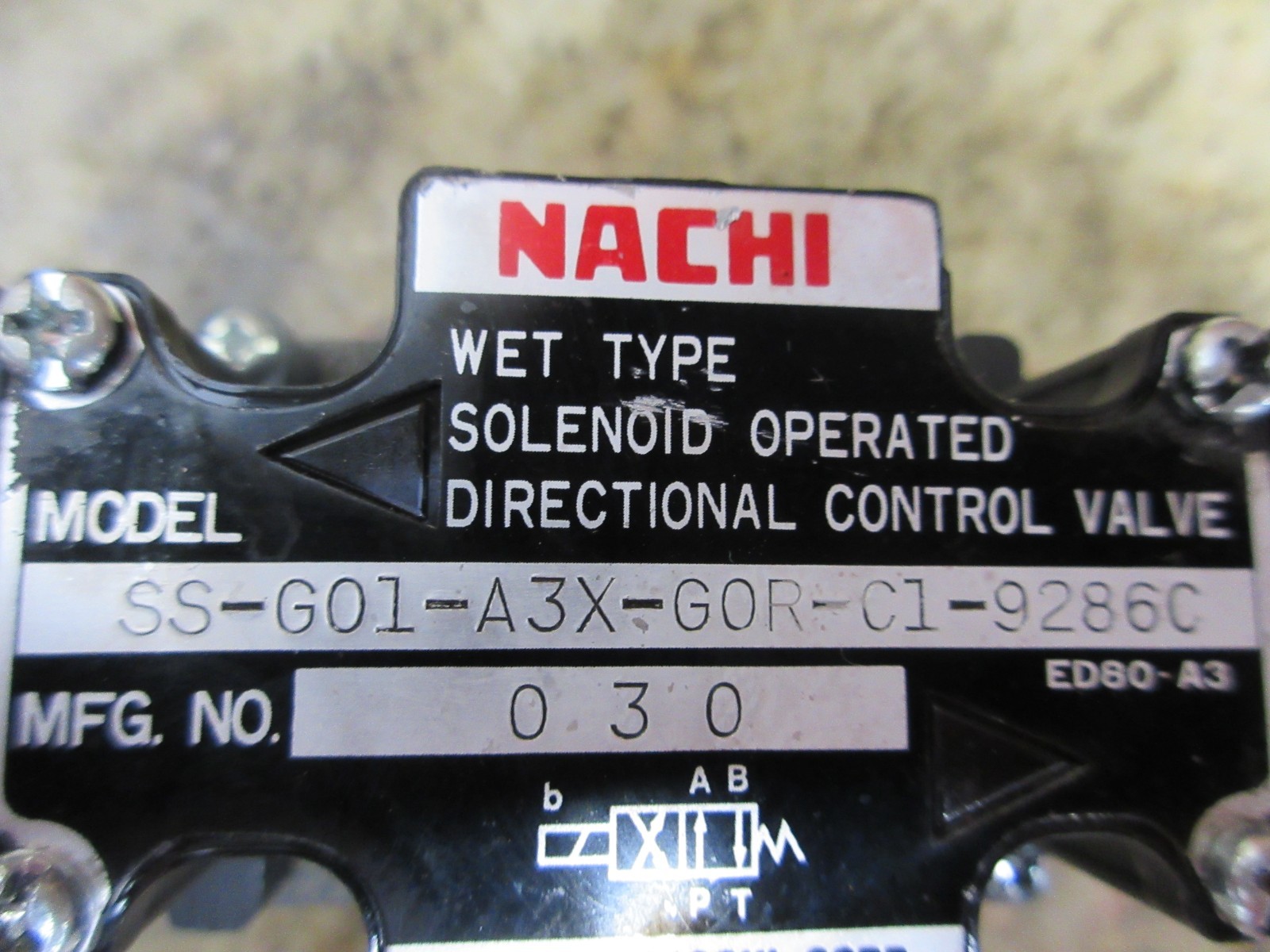 1989 MORI SEIKI MV-40B SS-G01-A3X-G0R-C1-9286C GOR VALVE
