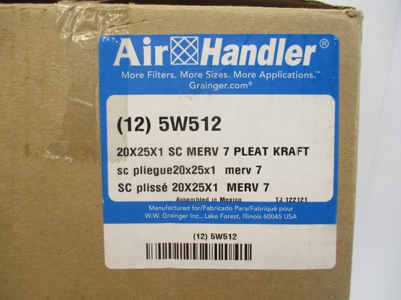 AIR HANDLER 5W512 20X25X1″ (PKG OF 12) NSMP