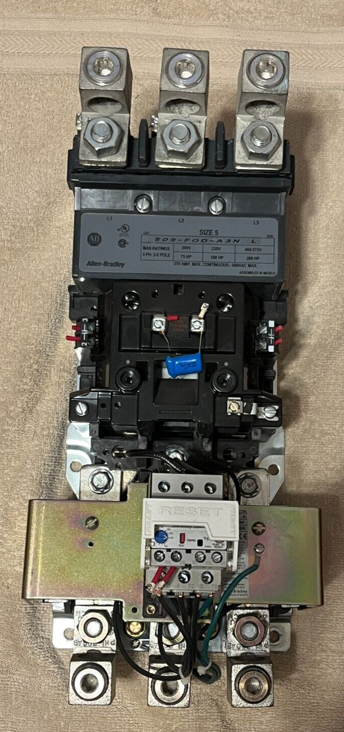Allen Bradley 509-FOD Size 5 Nema Starter 3PH 509-FOD-A3N, SER L, 270Amp, 600VAC